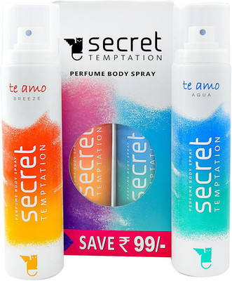 

Secret Temptation Te Amo Aqua and Breeze Combo (120 ml x 2) Body Mist - For Women(240 ml, Pack of 2)