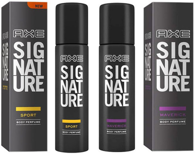

AXE SIGNATURE SPORT BODY PERFUME 122 ML + SIGNATURE MAVERICK BODY PERFUME 122 ML Deodorant Spray - For Men & Women(244 ml, Pack of 2)