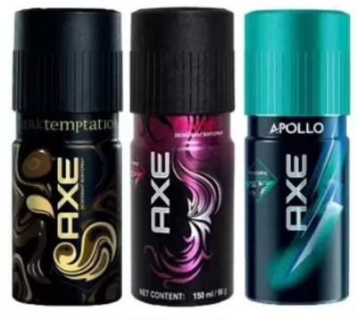 

AXE Deodorant (Dark temptation, Provoke, Apollo 450ML) pack of 3 Deodorant Spray - For Men(450 ml, Pack of 3)