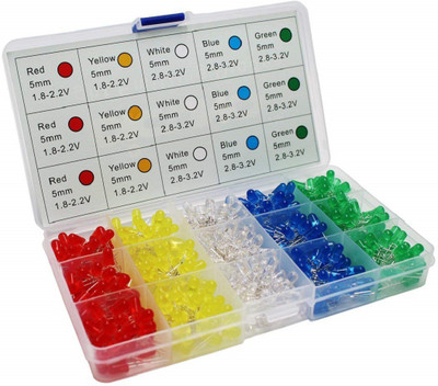 

REES52 200pcs 5MM LED Diode Kit Electronic Components Electronic Hobby Kit