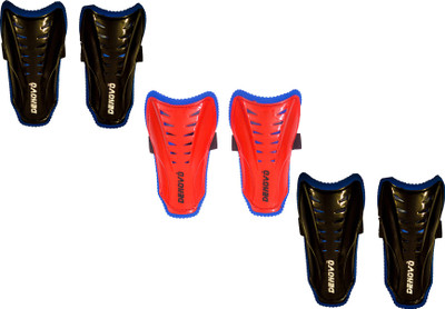 DeNovo Club Football Shin Guard Large Size (3 Pairs) Football Shin Guard(, Black, Red, Red;yellow