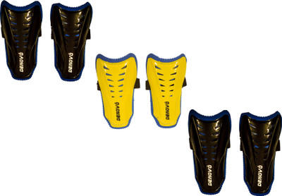 DeNovo Club Football Shin Guard Large Size (3 Pairs) Football Shin Guard(, Black, Yellow, Blue;yellow