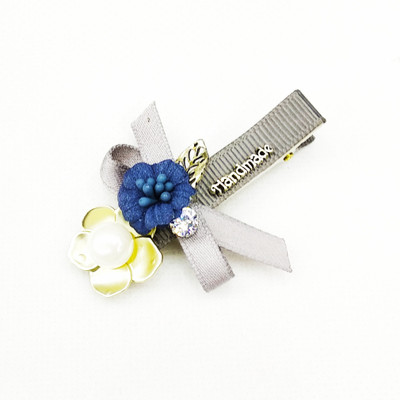 

fairytale fancy alligator clips with flower and bow beautiful design.party wear Hair Pin, Hair Clip(Gold, Grey)