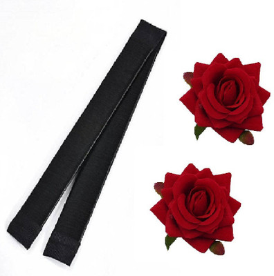 

Jampak™ Women (1 Pc) Girls Perfect Hair Bun Making Styling French Twist Donut Bun Hairstyle Tool & (2 Pc) Red Rose with clip Hair Accessory Set(Multicolor)