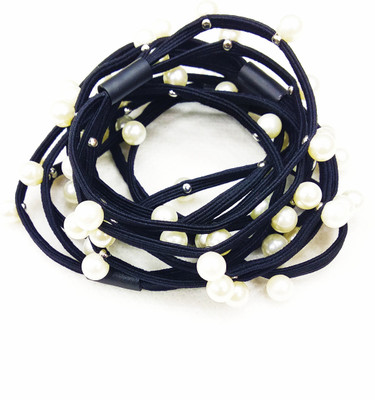

fairytale pcs 10 high quality elastic with double line pearl on Elastic. premium quality elastic. no hair damage Rubber Band(Black)