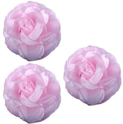 

INAAYA Fabric Rose Flower Brooch Pin Hair Clips Ladies, Girls & Kids, Baby Pink (Set Of 3) Hair Clip(Pink)