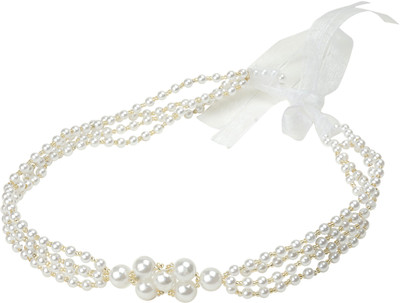 

Aarushi creations multi chain gold and white tiara Hair Chain, Hair Band(Gold, White)