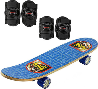 

Guru Medium Recreational Skateboard (Medium) With Protective Set (Elbow & Knee Guard) Skating Kit
