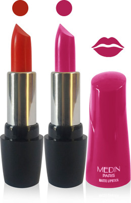 

Medin paris ultra hd elegant colors matte lipstick cosmetics makeup 007 serires femina09 set of 2 color(red purple)