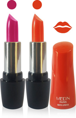 

Medin paris ultra hd elegant colors matte lipstick cosmetics makeup 007 serires femina09 set of 2 color(purple orange)