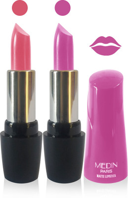

Medin paris ultra hd elegant colors matte lipstick cosmetics makeup 007 serires femina09 set of 2 color(pink brown l purple)