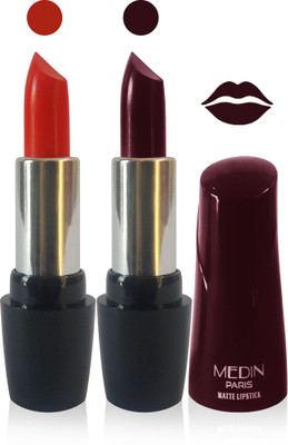

Medin paris ultra hd elegant colors matte lipstick cosmetics makeup 007 serires femina09 set of 2 color(red hot chocolate)