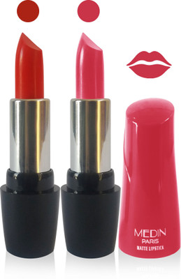 

Medin paris ultra hd elegant colors matte lipstick cosmetics makeup 007 serires femina09 set of 2 color(red l carrat)