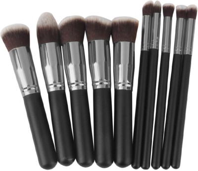 Generic Phenovo Makeup Brushes Set Tool Pro Foundation Eyeliner Eyeshadow (Black)(Pack of 10)