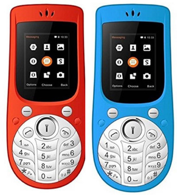 I Kall K18 New Combo of Two Mobiles(Red&White, Blue&White)