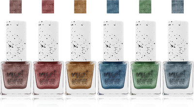 

Medin paris sand look fashion Metallic Nail Polish lady femina09 Combo Set of 6 color golden blue copper maroon green silver