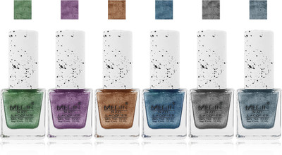 

Medin paris sand look fashion Metallic Nail Polish lady femina09 Combo Set of 6 color grey brown blue purple green silver