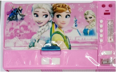 

S2KCrafts frozen s2kc-1009 frozen 8 buttons plastic jumbo pencil box Art Plastic Pencil Box(Set of 1, Pink)