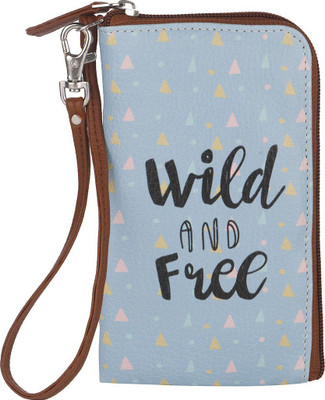 

Thathing Wild and Free Mobile Phone Pouch Wristlet with Card Slots Mobile Pouch(Blue, Black), Black;blue