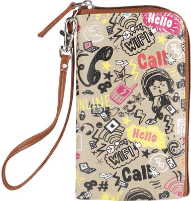 

Thathing Connect Doodle Brown Mobile Phone Pouch Wristlet with Card Slots Mobile Pouch(Multicolor)