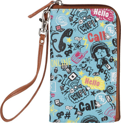 

Thathing Connect Doodle Blue PU Leather Phone Pouch Mobile Pouch(Multicolor)