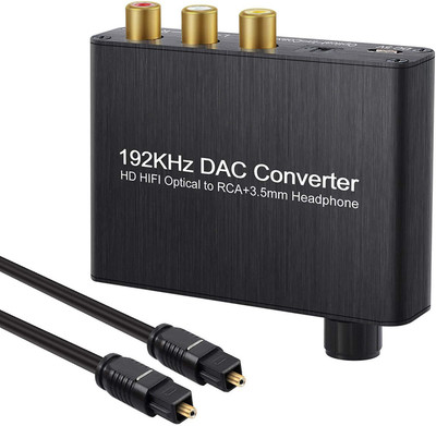 

Microware 5.1ch Digital Audio Decoder Optical Coaxial Toslink to Analog AC-3/DTS Converter 3.5mm Output with Optical Cable Media Streaming Device(Black)