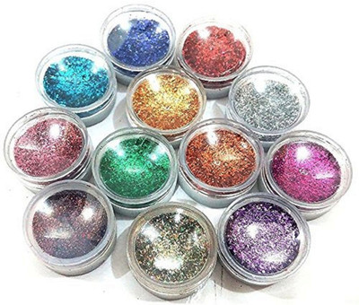 

Tripti Collections 12 pcs Eye Care Thick Shimmer Glitter for Beauty Queen(Multi color)