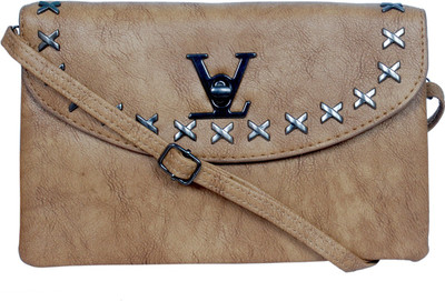 

VKENTERPRISESSERVICES Girls Casual Brown PU Sling Bag