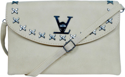 

VKENTERPRISESSERVICES Girls Casual, Evening/Party White PU Sling Bag