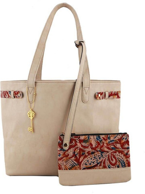 

TJORI Women Casual Beige Leatherette Shoulder Bag