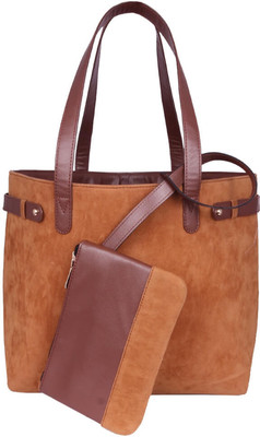 

TJORI Women Casual Brown Leatherette Shoulder Bag
