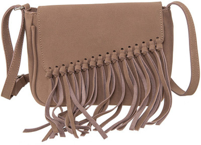 

peaubella Women Casual Khaki Felt Sling Bag
