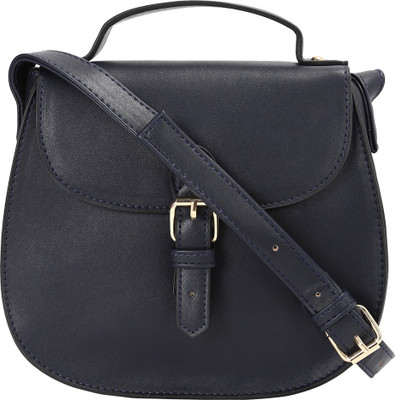 

People Women Casual Blue Genuine Leather Sling Bag
