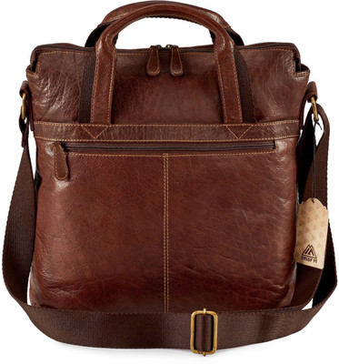 

MASSIF99 Men & Women Formal Brown Genuine Leather Messenger Bag