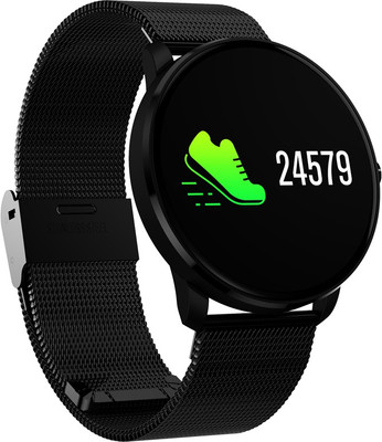 

Aberdeen AB007S Premium Smart Fitness Band With Blood Pressure Sensor Heart Rate Sensor Pedometer Call & SMS Notifications for iOS and Android(Black)(Black Strap, Size : Free Size)
