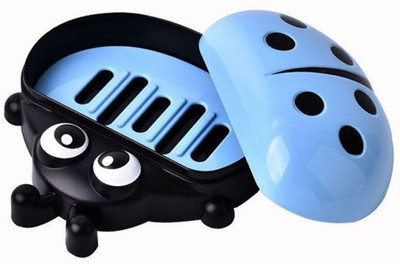 

Epyz Lady Bug Soap Dish Cartoon Dish Funky Soap Dish For Kids.Cartoon Lady Bug Plastic Holder Dish Soap Box(Blue)