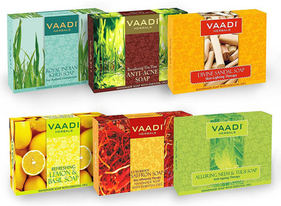 

Vaadi Herbals Traditional Remedy - Pack of 6 Luxurious Handmade Herbal Soaps(450 g, Pack of 6)