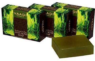 

Vaadi Herbals Value Pack of 3 Becalming Tea Tree Soap Anti-Acne therapy (3 X 75 gms)(225 g, Pack of 3)