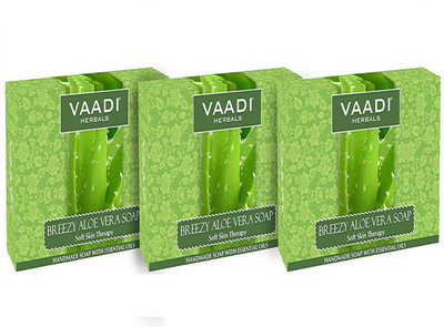 

Vaadi Herbals Value Pack of 3 Breezy Aloe Vera Soap (75 gms X 3)(225 g, Pack of 3)