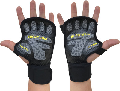 Kobo Lycra-Spandex Gym & Fitness Gloves (, Black