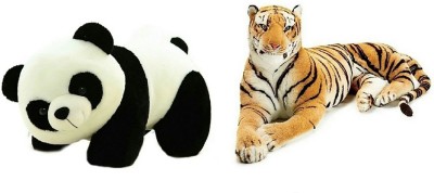soniya enterprises SOFT TOY Tiger-48cm and panda  - 42 cm(Black, Brown)