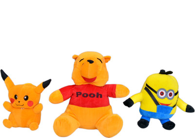 

stuffed toy Combo of Pooh, Minnions 30 CM and Pikachu 20 CM - 30 cm(NA)