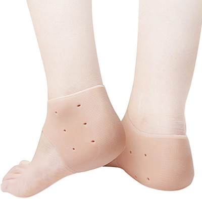 

QUINERGYS Silicone Gel Heel Protector Ankle Support Plantar Fasciitis Heel Cushion Foot Sleeve Moisturizing Sock for Hard Cracked Dry Skin Heel Support(White, Clear-31