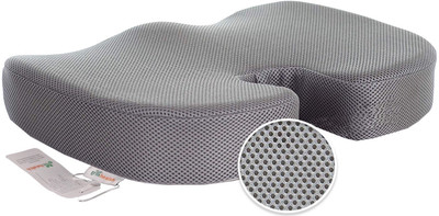 

Grin Health Coccyx Seat Cushion With Memory Foam for Sciatica, Coccyx, Tailbone Hip Support (Free Size, Grey)