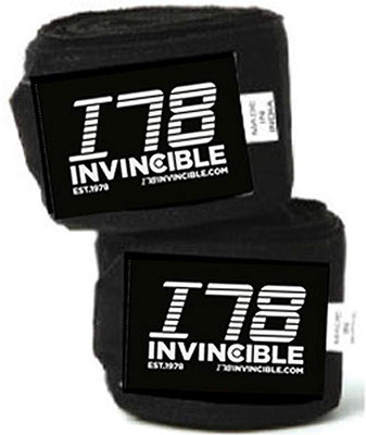 

Invincible Mexican Style Stretchable Hand Wraps Wrist Support (Free Size, Black), Black;white