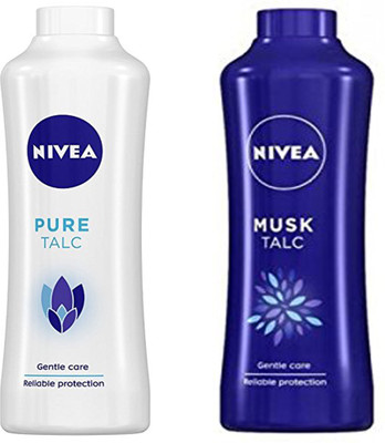 

Nivea PURE TALC 400 GM + MUSK TALC 400 GM(400 g)