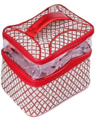 

na purse N A PURSE Red Vanity Kit, Makup Kit, Cosmetic Kit, Organizer Bag Makeup Vanity Box(Red, White)