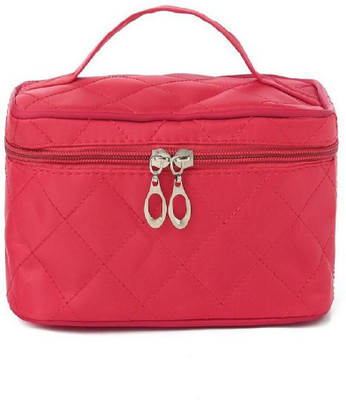 

na purse Cosmetic Bag Cum Travel Organizer with Cosmetic Pouch, Red 1 Vanity Box(Red)