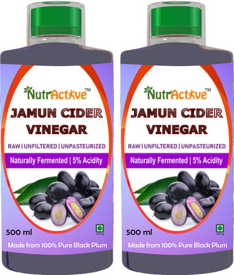 

NutrActive Raw & Unfiltered Jamun Cider Vinegar with Mother of Vinegar Vinegar(1000 ml, Pack of 2)