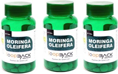 

Loopback Healthcare Moringa Oleifera Tablets- Pack of 3 Bottle, Each Bottle 90 Tabs(220 mg)
